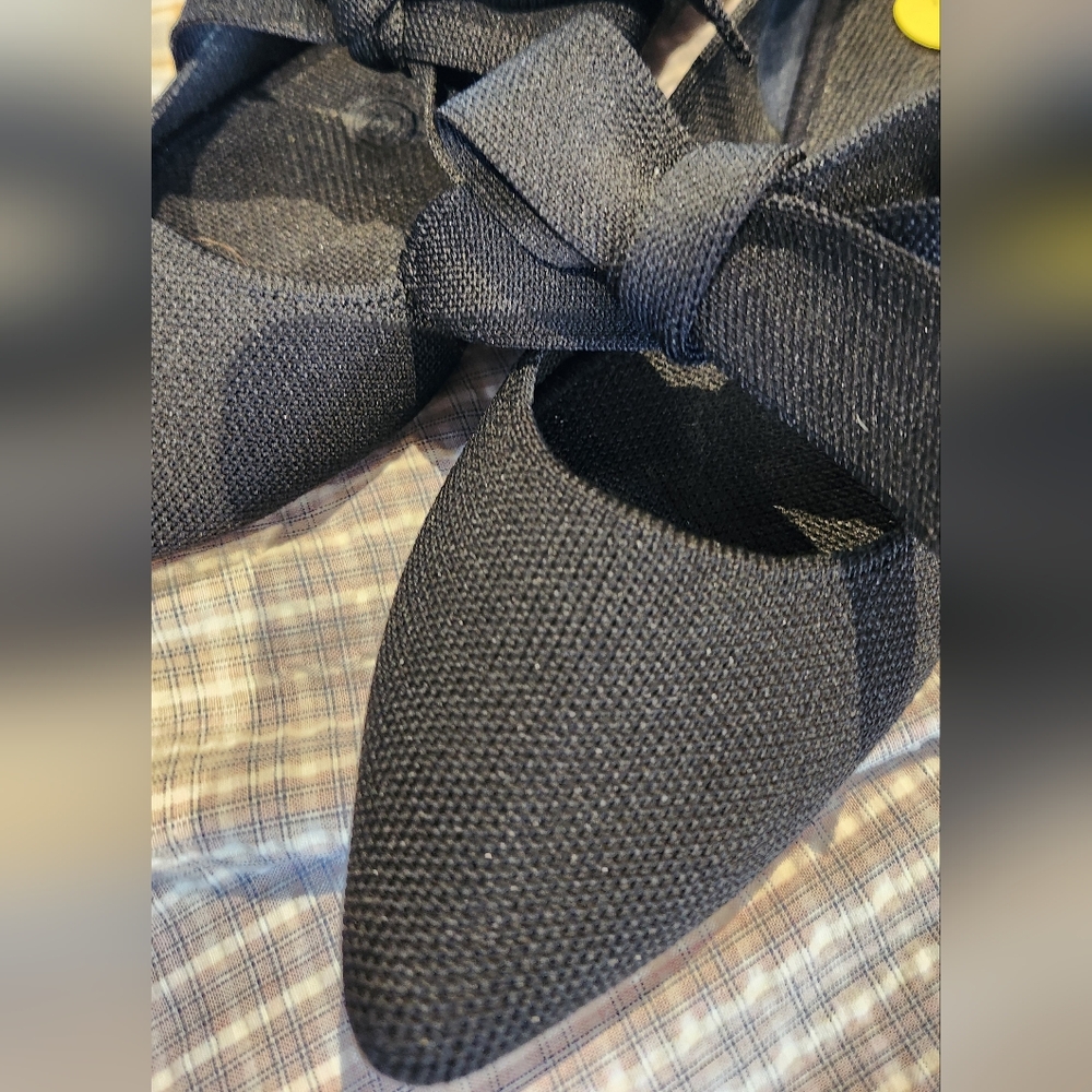 ROTHYS BLACK BOW TIE FLATS - Picture 3 of 7